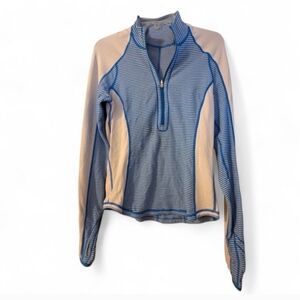 LuLuLemon Define Jacket Blue Off White AthleisureYoga Size10 (See Measurements )